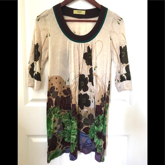 Orion London floral 3/4 sleeve shift dress, small - Picture 3 of 5